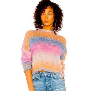 Rails x Revolve Camille Rainbow Mohair Sunset Sweater Size Large